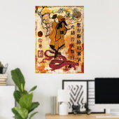 Samurai und Drache Poster (Heimbüro)