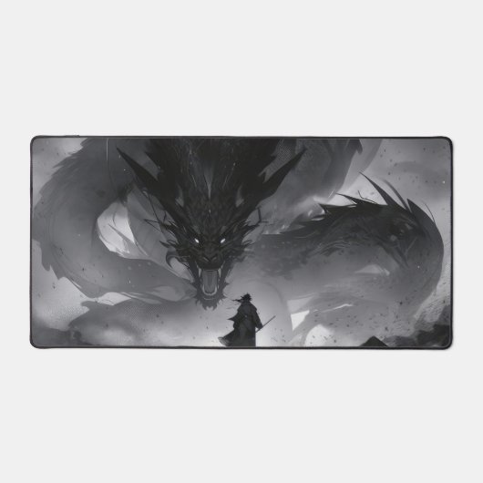 Samurai und Drache Schreibtischunterlage (Vorderseite)