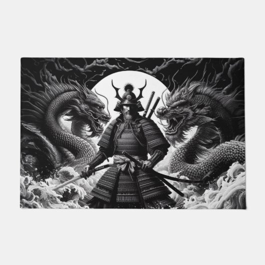 Samurai und Drachen Fußmatte (Vorderseite)