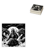 Samurai und Drachen Gummistempel (Stempel)
