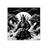 Samurai und Drachen Gummistempel (Prägung)
