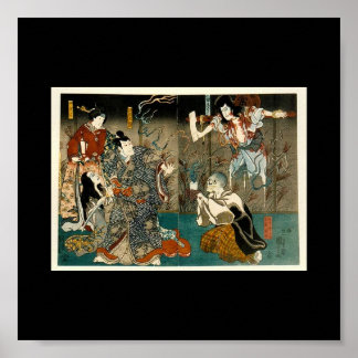 Samurai und Geister, um 1800 Poster