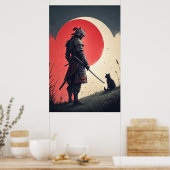 Samurai und Katze: Moonlit Vigil Poster (Küche)