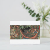 Samurai und Riesenserpent um 1861 Postkarte (Stehend Vorderseite)