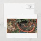 Samurai und Riesenserpent um 1861 Postkarte (Vorne/Hinten)