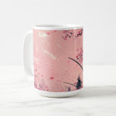Samurai und Sakura Kaffeetasse (Vorderseite Links)