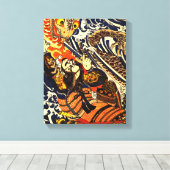 Samurai und serpent Asian Art Leinwanddruck (Insitu (Holzboden))