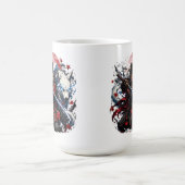 Samurai und White Wolf Tasse | Japanischer Krieger (Mittel)