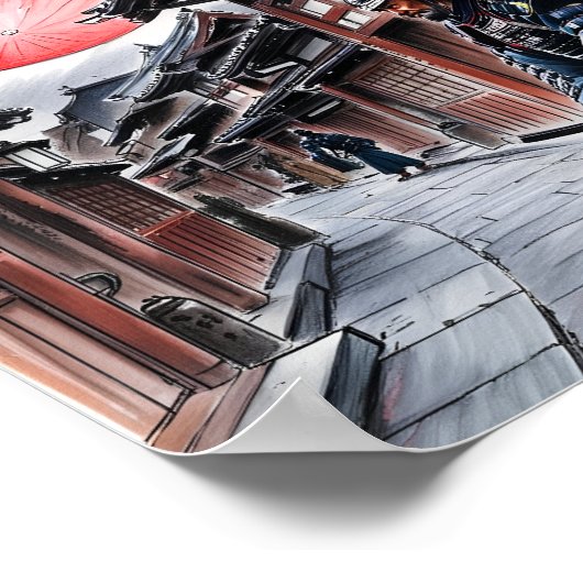 Samurai Under the Blood Moon Poster (Ecke)