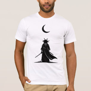 Samurai unter dem Halbmond – Minimalistisches Japa T-Shirt
