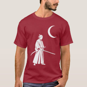 Samurai unter dem zunehmendem Mond – minimalistisc T-Shirt