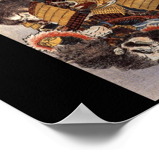 Samurai-Unterwasserkampf, ca. 1800er Poster (Ecke)