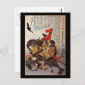 Samurai-Unterwasserkampf, ca. 1800er Postkarte (Vorne/Hinten)