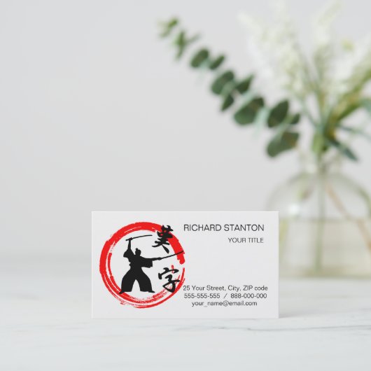 Samurai Visitenkarte (Stehend Vorderseite)