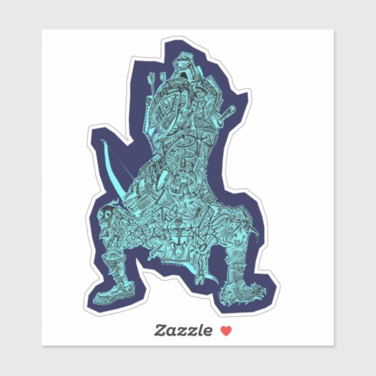 Samurai, von Brian Benson, Vinylaufkleber Aufkleber (Blatt)