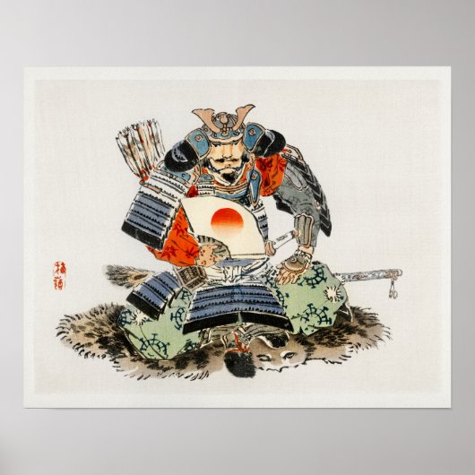 Samurai von Kōno Bairei (1844-1895) Poster (Vorne)