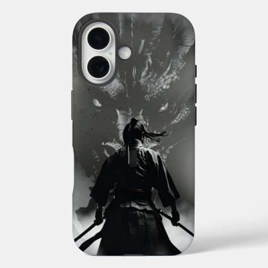 Samurai vs. Dragon - Epic Warrior Fantasy Design Case-Mate iPhone Hülle (Rückseite)