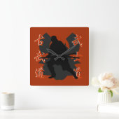 Samurai Wall Clock Quadratische Wanduhr (Zuhause)