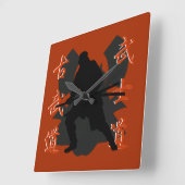 Samurai Wall Clock Quadratische Wanduhr (Winkel)