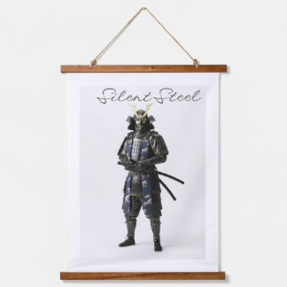 Samurai wall tapestry wandteppich mit holzrahmen