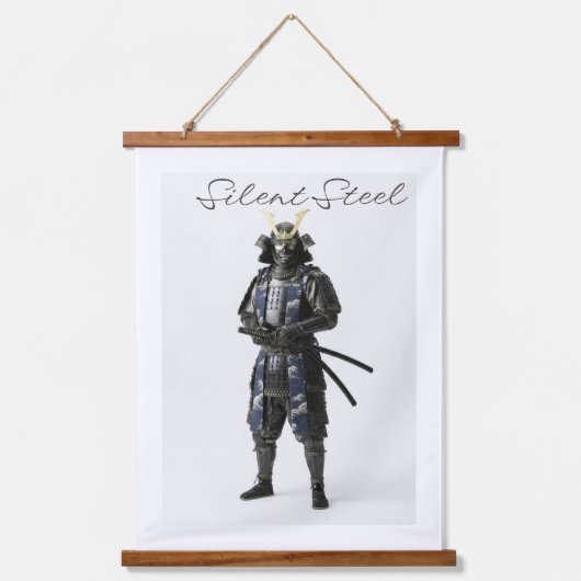 Samurai wall tapestry wandteppich mit holzrahmen (Vorderseite)