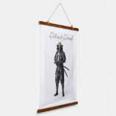 Samurai wall tapestry wandteppich mit holzrahmen (Gewinkelt)