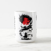 Samurai Warrior and Dragon Battle Kaffeetasse (Mittel)