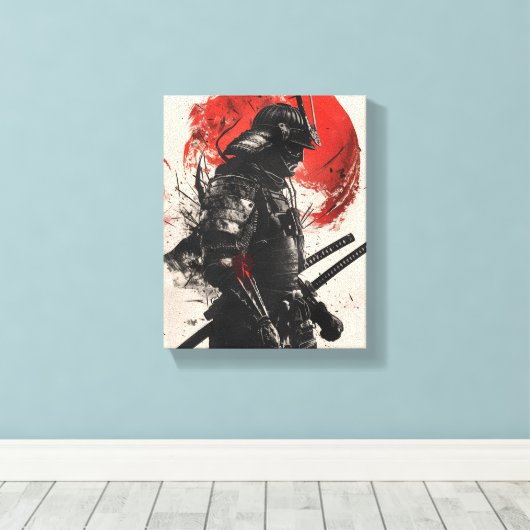 Samurai Warrior Art Print Leinwanddruck (Insitu (Holzboden))