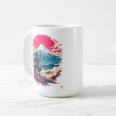 Samurai Warrior at Mount Fuji Japanese Art  Kaffeetasse (Vorderseite Links)
