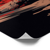 Samurai Warrior bei Sunset Poster (Ecke)