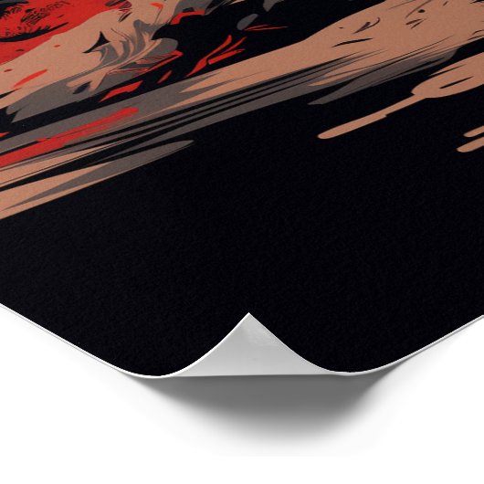 Samurai Warrior bei Sunset Poster (Ecke)