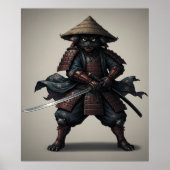Samurai Warrior Black Cat  Poster (Vorne)