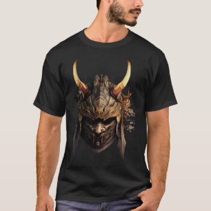 Samurai Warrior Bushido Oni Maske japanische Kultu T-Shirt