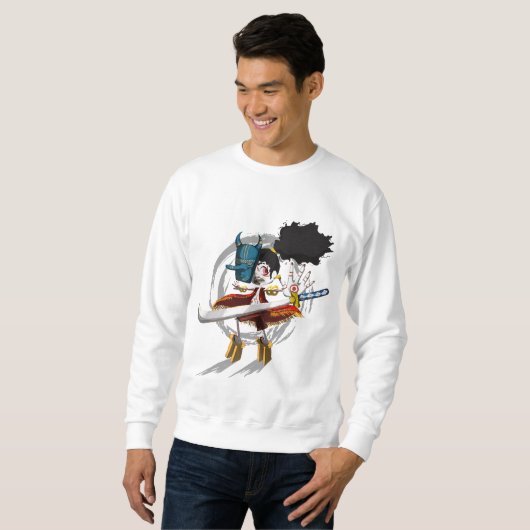 Samurai Warrior Chibi Demon Mask Sweatshirt (Vorne ganz)