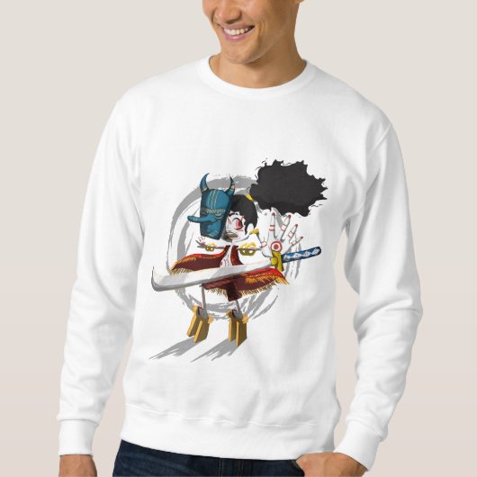 Samurai Warrior Chibi Demon Mask Sweatshirt (Vorderseite)