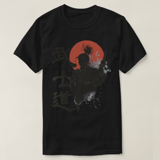 Samurai Warrior Code Bushido Japanisches Kanji Pul T-Shirt (Design vorne)