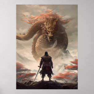 Samurai Warrior / Dragon Poster