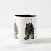 Samurai Warrior Gas Mask Art | Fierce Modern Samur Zweifarbige Tasse (Mittel)