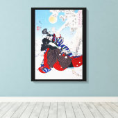 Samurai Warrior Holding a Katana, Yoshitoshi Leinwanddruck (Insitu (Holzboden))