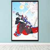 Samurai Warrior Holding a Katana, Yoshitoshi Leinwanddruck (Insitu (Holzboden))