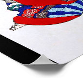 Samurai Warrior Holding a Katana, Yoshitoshi Poster (Ecke)