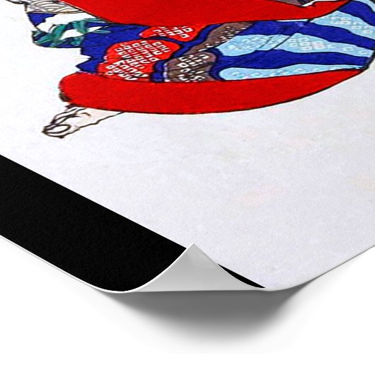 Samurai Warrior Holding a Katana, Yoshitoshi Poster (Ecke)