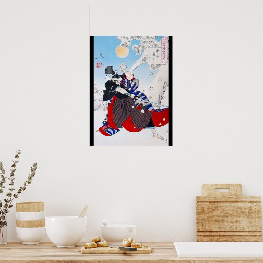 Samurai Warrior Holding a Katana, Yoshitoshi Poster (Küche)