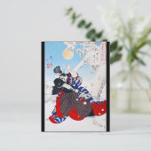 Samurai Warrior Holding a Katana, Yoshitoshi Postkarte (Stehend Vorderseite)