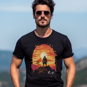 Samurai Warrior im japanischen Stil auf einem Hill T-Shirt