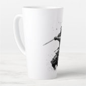 Samurai Warrior in Action Japanese Art Ceramic  Milchtasse (Linke Ecke)