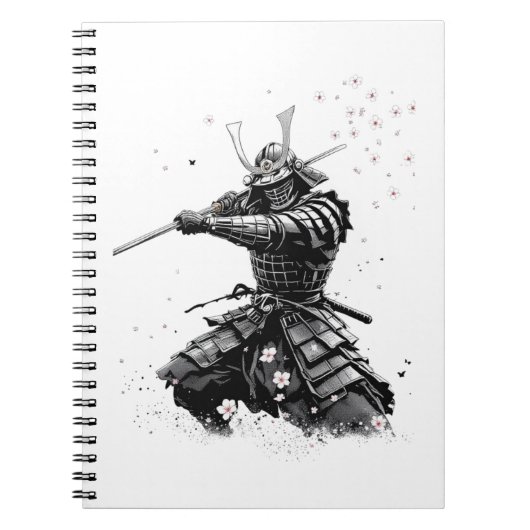 Samurai Warrior in Action Japanese Art Ceramic Notizblock (Vorderseite)