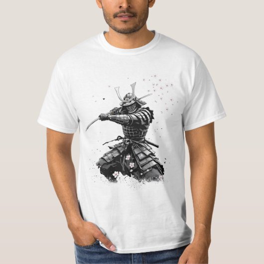 Samurai Warrior in Action Japanese Art Ceramic  T-Shirt (Vorderseite)