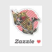 Samurai Warrior in Aktion Aufkleber (Blatt)