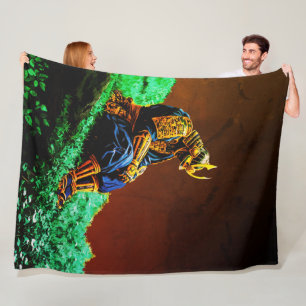 Samurai Warrior in Golden Armor - Episch Japanisch Fleecedecke